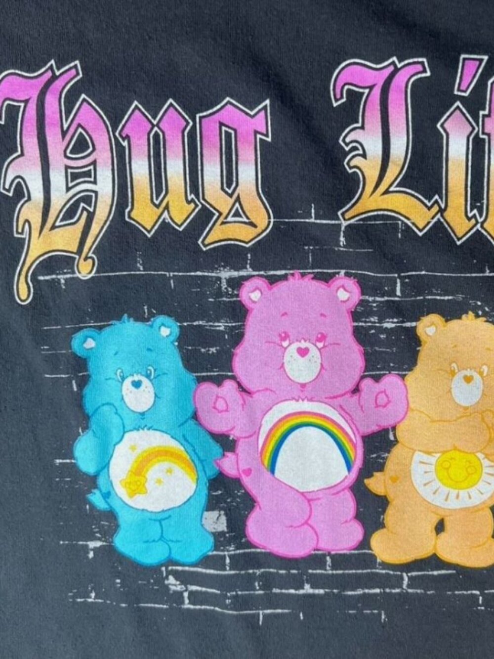 Care Bears “Hug Life” Size XL Short Sleeve Graphic Black Tshirt - Picture 6 of 10
